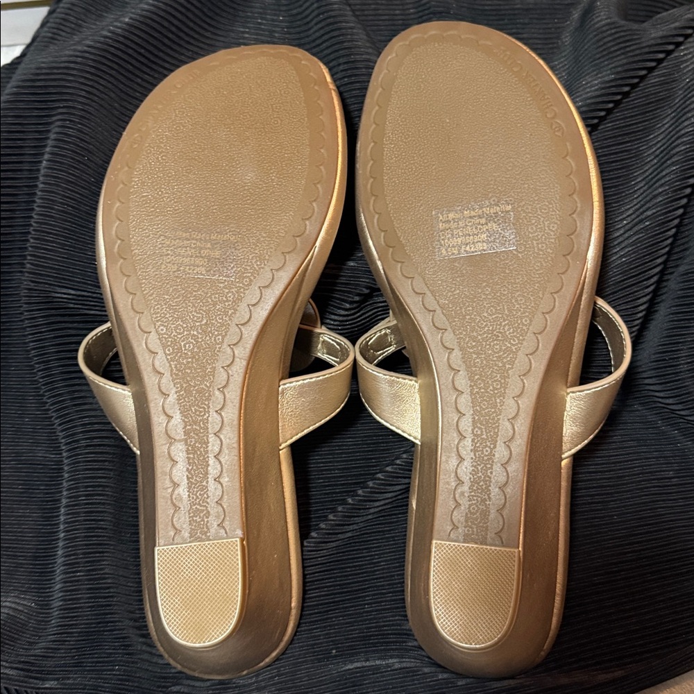 Charter Club Penelopee Wedge T-Strap Sandal Platino Women's Size 9.5M - Picture 7 of 11